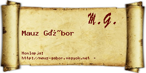 Mauz Gábor névjegykártya